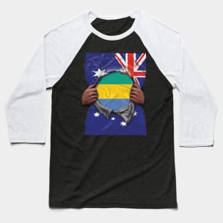 Gabon Flag Australian Flag Ripped Open - Gift for Gabonese From Gabon Baseball T-Shirt